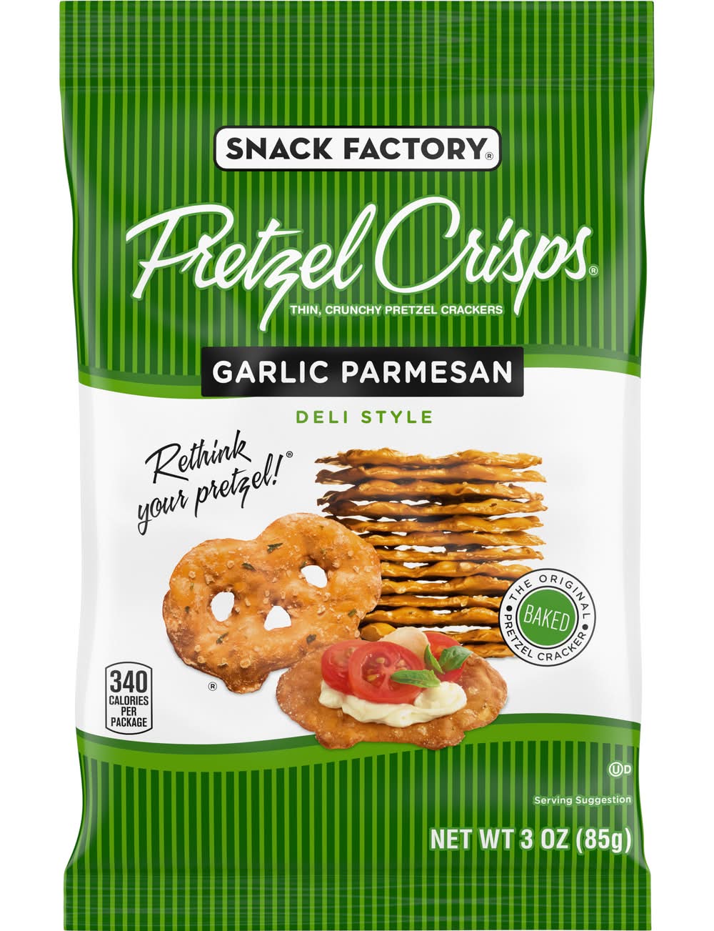 Snack Factory Deli Style Pretzel Crisps, Garlic Parmesan (3 oz)