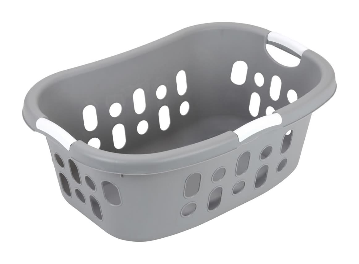 TrueLiving Hip Holder Laundry Basket, Gray
