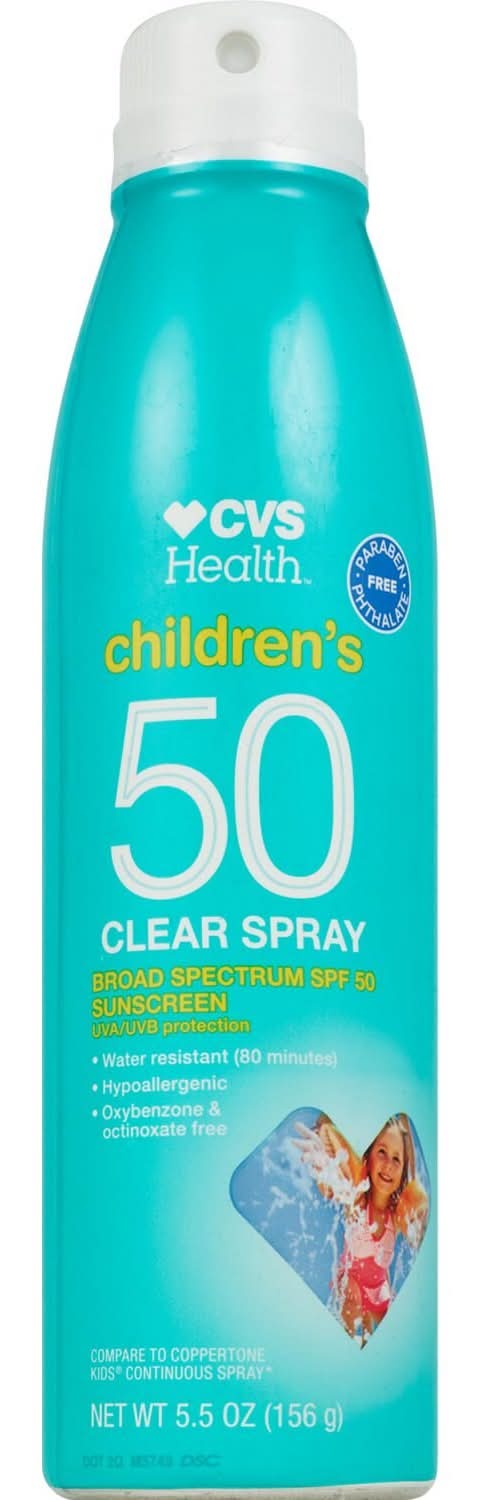 Cvs Kids Sunscreen Spray, Clear, Spf 50, 6 Oz