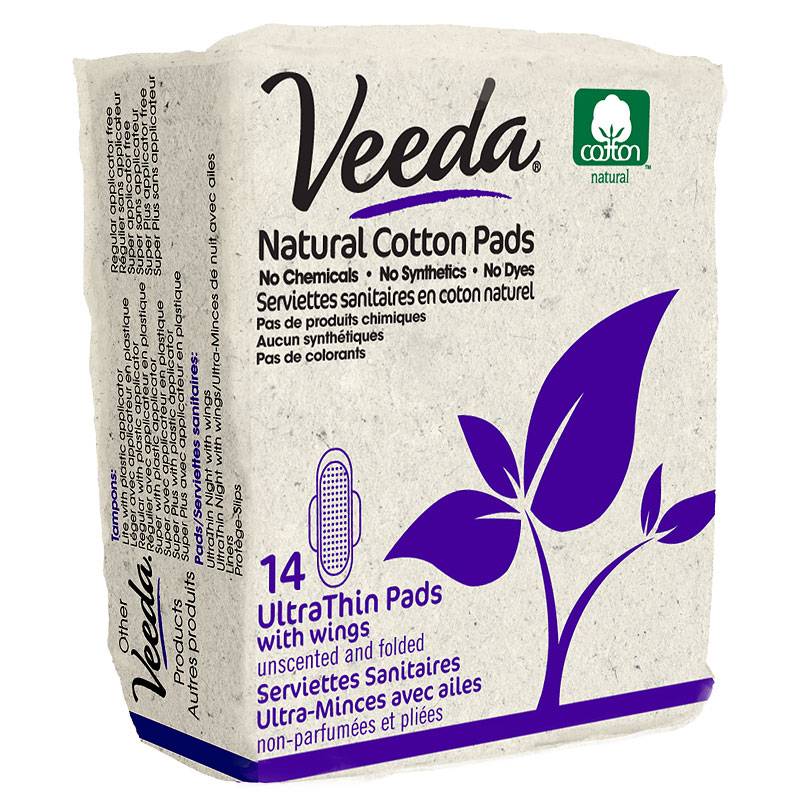 VEEDA Natural Ultra Thin With Wings Cotton Pads Delivery Near Me