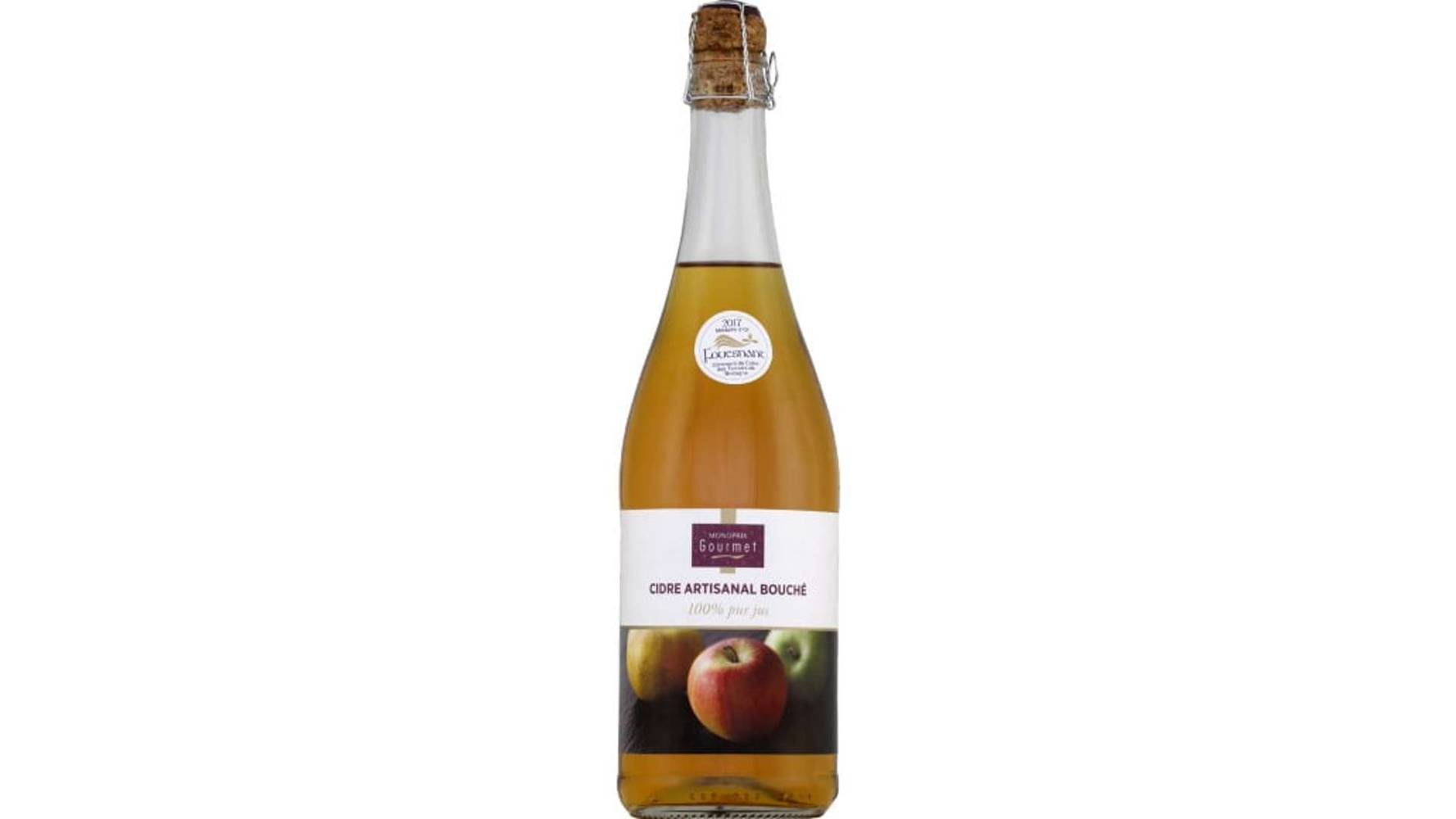 Monoprix Gourmet Cidre artisanal doux, 2% vol. La bouteille de 75cl