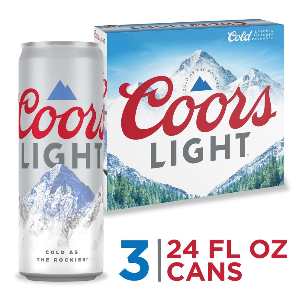 Coors Light American Lager Beer (3 x 24 fl oz)