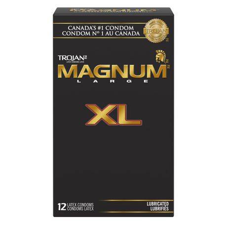 Trojan Magnum Premium Lubricated Condoms Xl (12 units)
