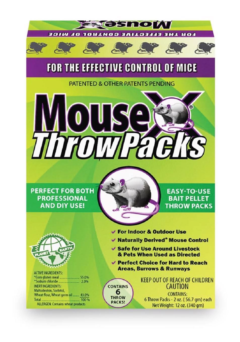 Mousex Non-Toxic Bait Pellet Throw Pack For Mice 12 Oz 6 Pk