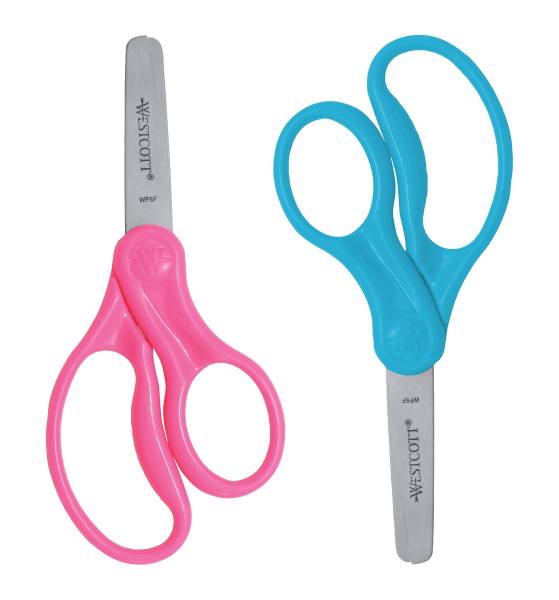Westcott® Hard Handle Kids Value Scissors, 5", Blunt, Assorted Colors, Pack Of 2