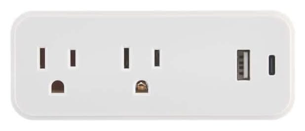 Commercial Electric 15 Amp Grounded Tap Ac/Dc Adapter, White