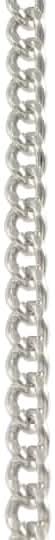 Bead Landing Curb Chain, 96", Rhodium