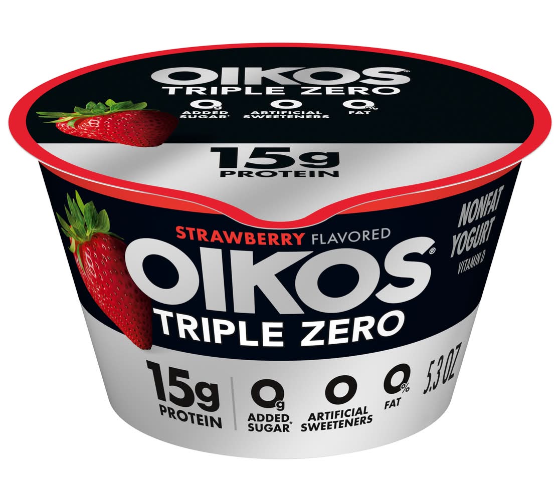 Oikos Triple Zero Greek Yogurt, Strawberry (5.3 oz)