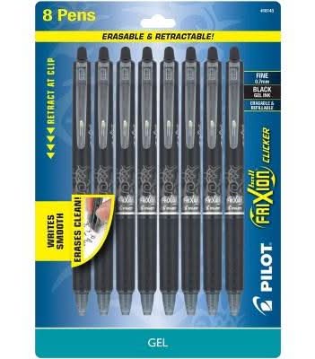 FriXion Erasable Gel Pens For Art & Office, Black (8 ct)