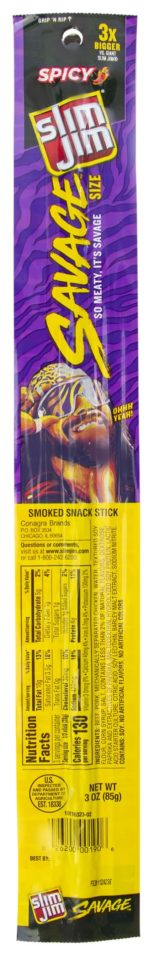 Slim Jim® Savage Size Spicy Smoked Snack Stick 3oz