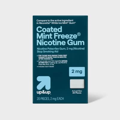 up&up 2 Mg Coated Nicotine Gums, Mint Freeze (20 ct)