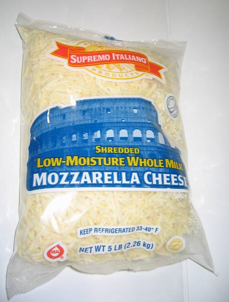 Supremo Italiano - Shredded Whole Milk Mozzarella Cheese - 5 lbs