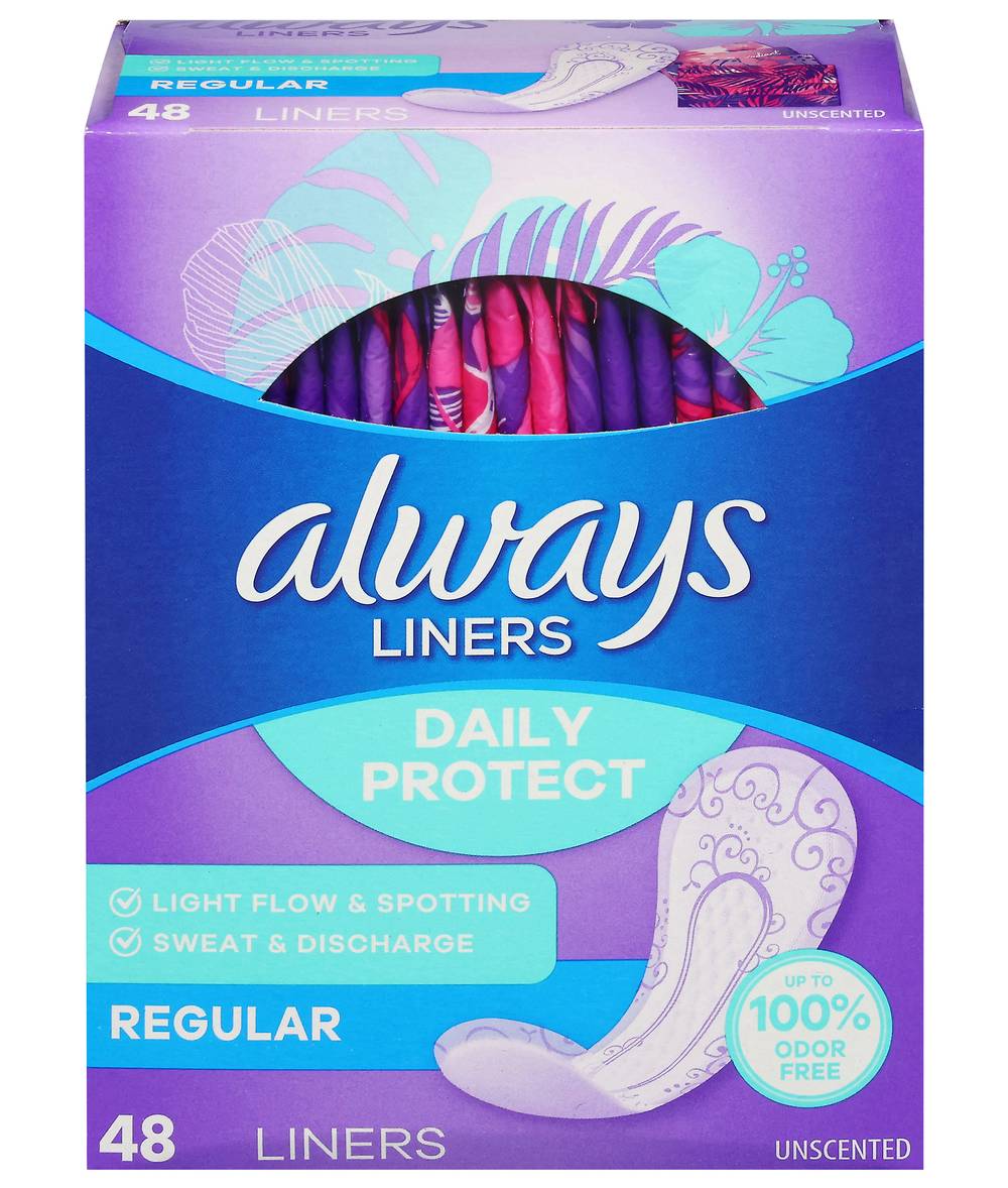 Always Regular Daily Protect Unscented Liners (48 ct)