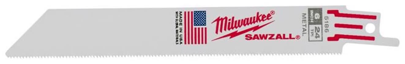 Milwaukee Sawzall 6 In. Bi-Metal Double Duty Upgrade Reciprocating Saw Blade 24 Tpi 5 Pk