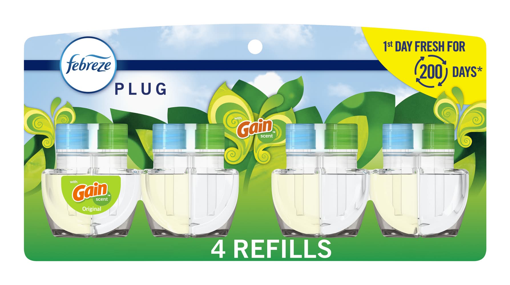 Febreze Plug Quadruple Gain Original Air Freshener Refill (0.87 fl oz, 4 ct)