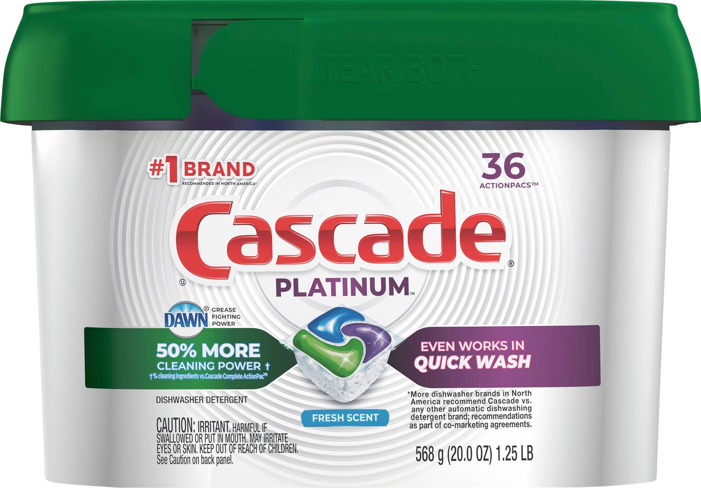 Cascade Platinum Actionpacs Fresh Scent Dishwasher Detergent