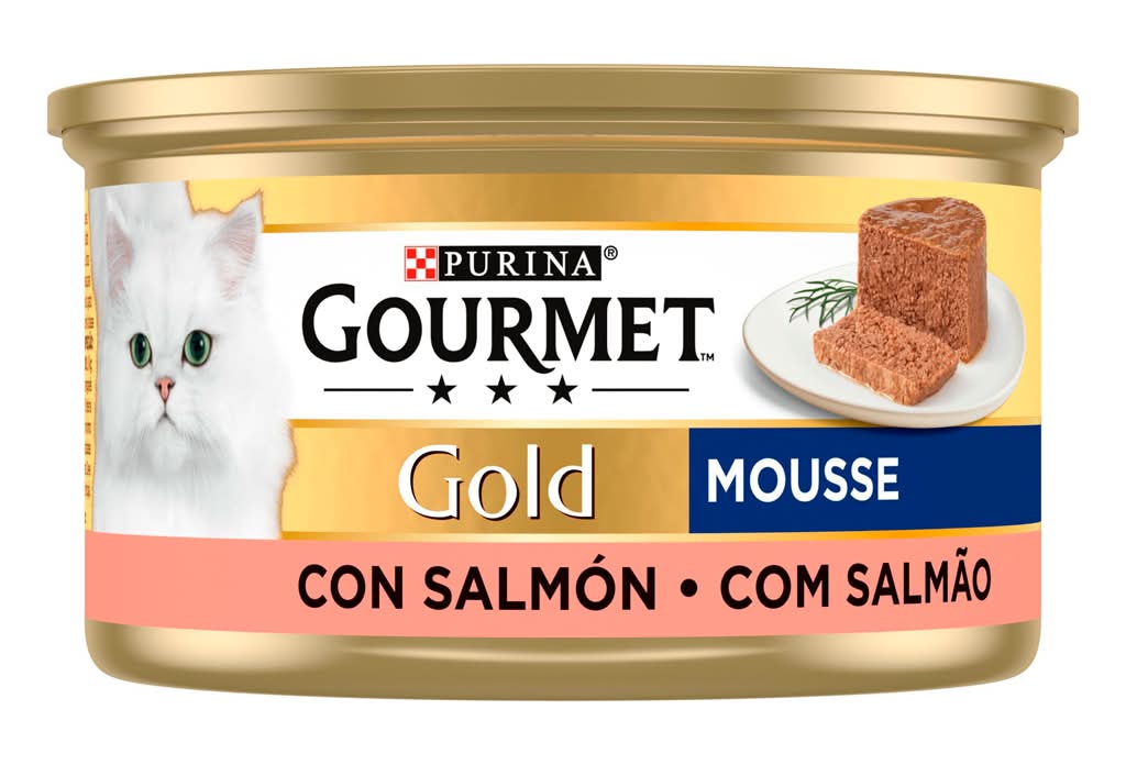 Purina Gourmet - Comida húmida para gato mousse com salmão, embalagem de 90g