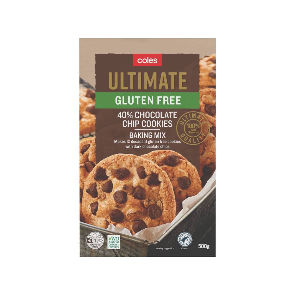 Coles Ultimate Gluten Free 40% Chocolate Chip Cookie Baking Mix 500g