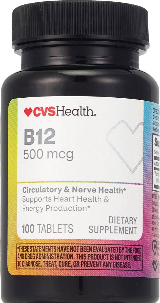CVS Health Vitamin B12 Tablets 500mcg, 100CT