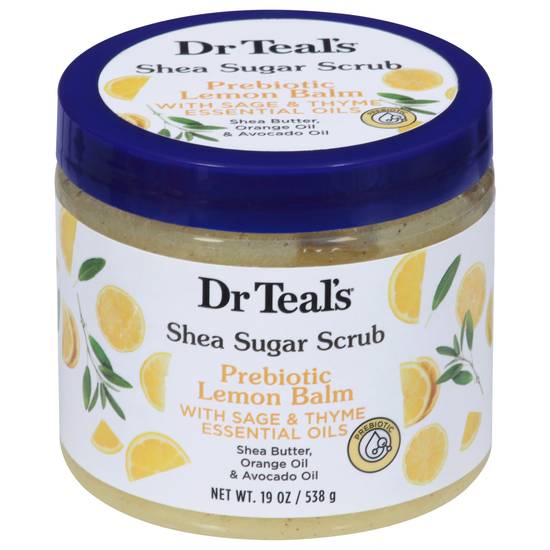 Dr Teal's Prebiotic Lemon Balm Shea Sugar Scrub