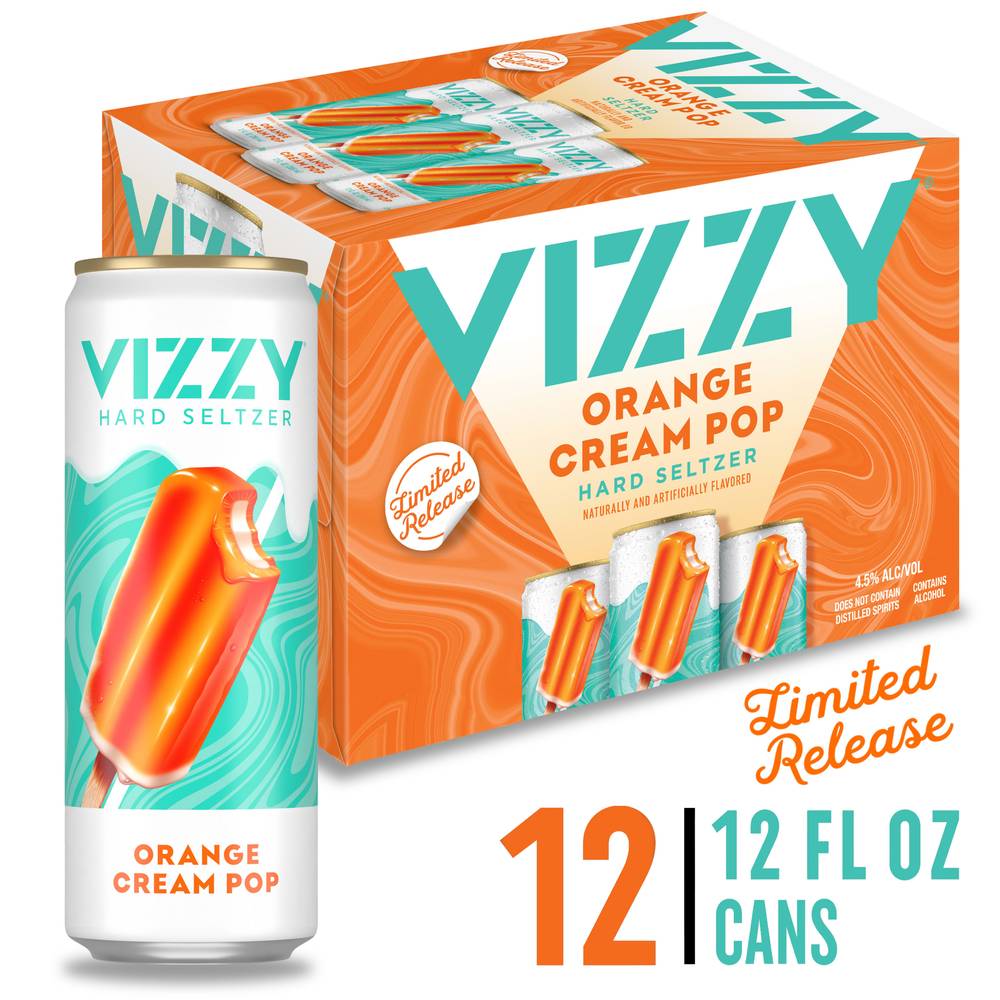 Vizzy Orange Cream Pop Hard Seltzer (12 pack, 12 fl oz)