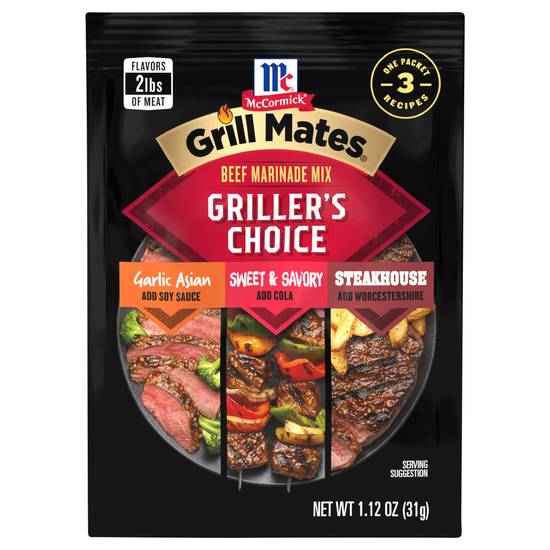 Mccormick Grill Mates Griller's Choice Beef Marinade Mix (garlic, sweet& savory, steakhouse)