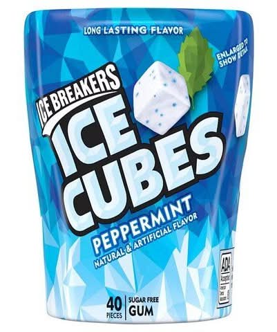 Ice Breakers Ice Cubes Gum, Peppermint (3.24 oz, 40 ct)