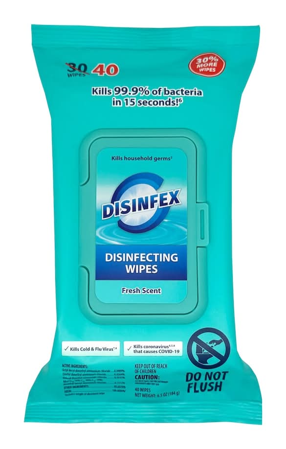 Disinfex Disinfecting Wipes, Fresh (40 ct)