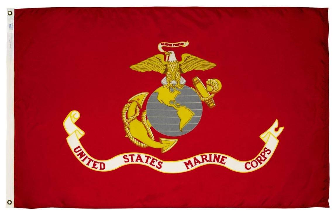 Valley Forge Flag 5.23-ft W x 2.92-ft H Military Marine Corps Flag | USMC3-L