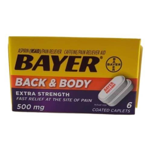 Bayer Back & Body Extra Strength Aspirin Caplets 500 mg (6 ct)