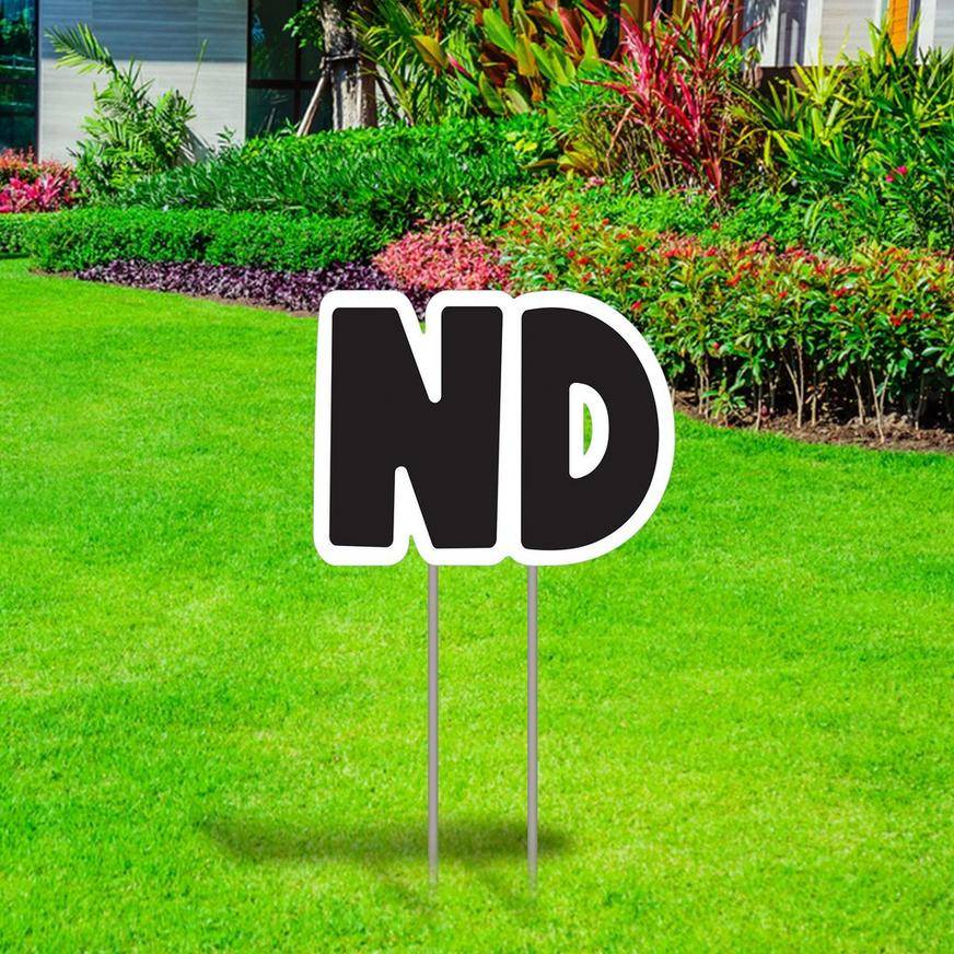 Black Ordinal Indicator (ND) Corrugated Plastic Yard Sign, 12in