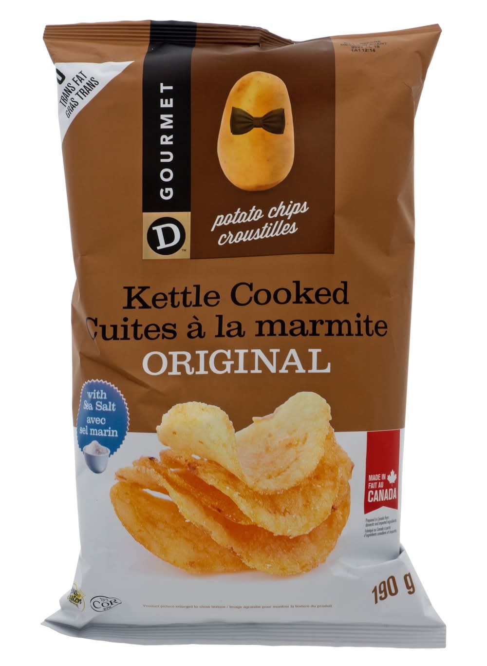 D Gourmet Kettle Cooked Original Potato Chips (190 g)