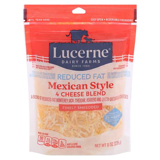 Lucerne Reduced Fat Mexican Style 4 Cheese Blend