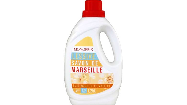 Monoprix Lessive Savon de Marseille La bouteille de 1,25l