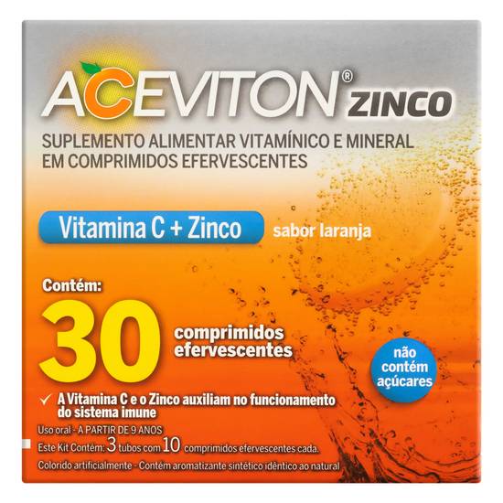 Cimed aceviton vitamina c com zinco laranja (30 comprimidos)