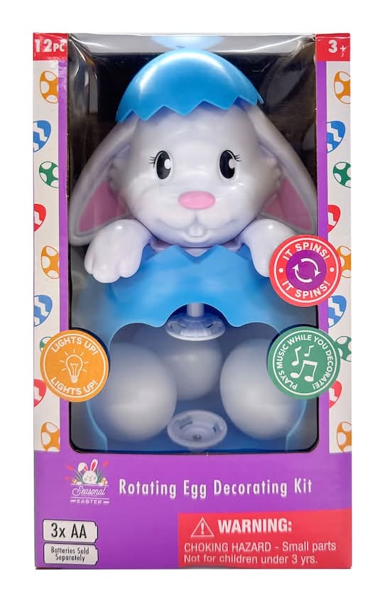 Seasonal Collection Easter Rotating Egg Decorating Kit, 12-pc Pack.