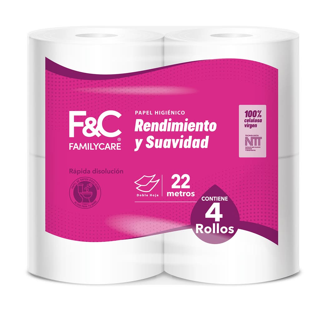 Family Care · Papel higiénico de doble hoja - 22 m (4 un)