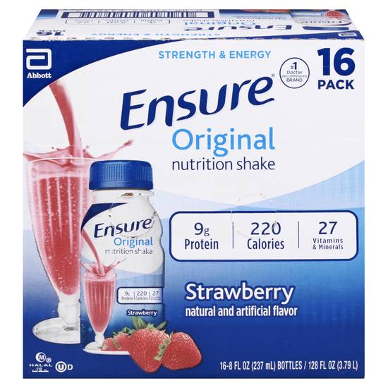 Ensure Original Nutrition Strawberry Shake (16 ct, 8 fl oz)