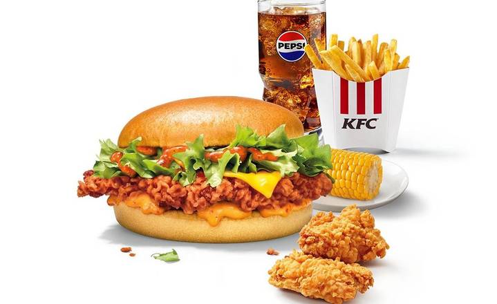 Fire Zinger burger Mega meal L