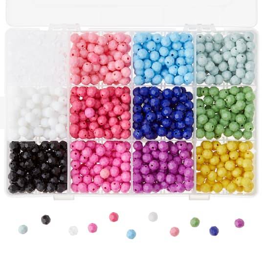 Bead Landing Round Crafting Beads, 8 mm , Assorted