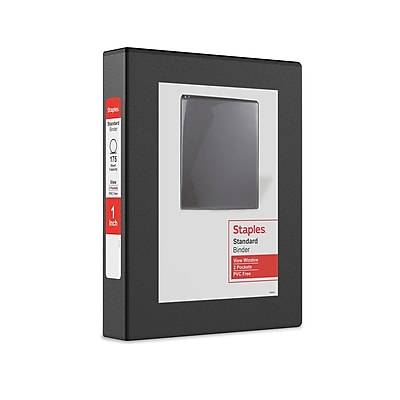 Staples 3-Ring View Binder, 1/2 inche, Black