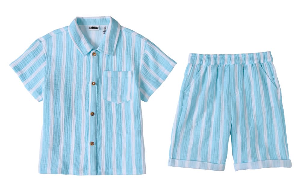 Lily & Dan/ L&D Children's Blue Stripe 2pc Set - S
