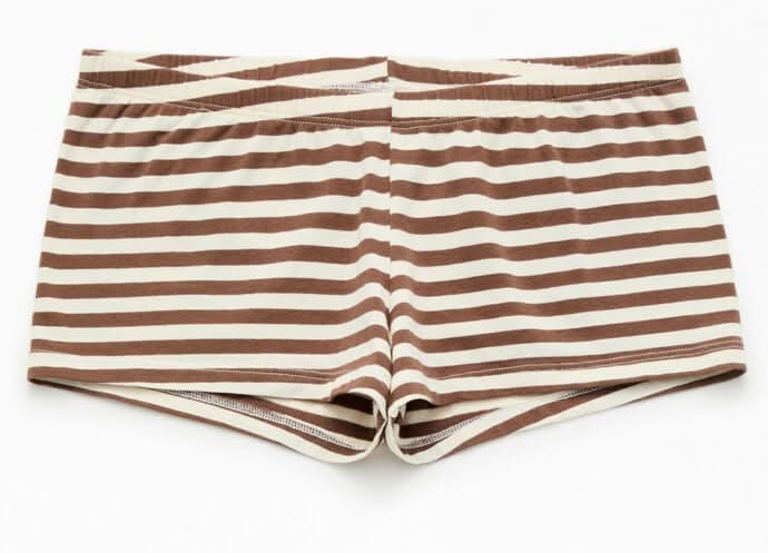 John Galt Women's Brown Striped Boxer Boyshorts Brown/White One Size