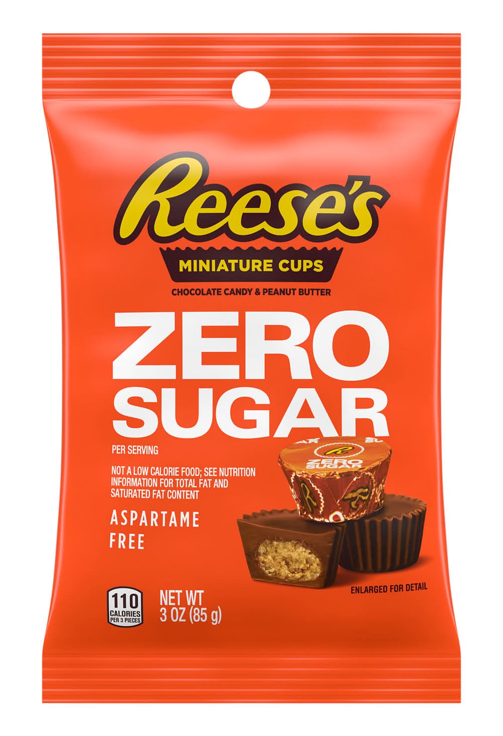 Reese's Zero Sugar Chocolate Candy & Peanut Butter Miniature Cups (3 oz)