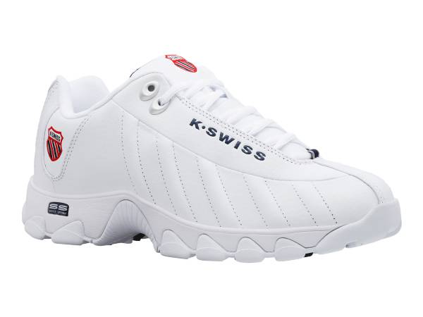 K-Swiss Men's Sneaker, White/Navy/Red, Size 14 Wide