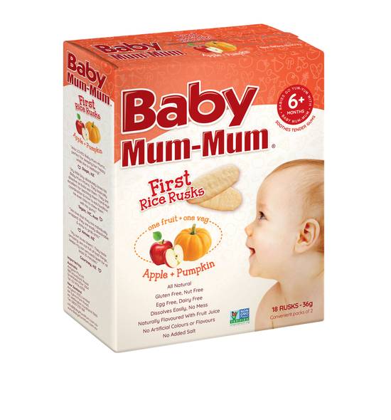 Baby Mum-Mum First Rice Rusk Apple & Pumpkin +6 Months 36g