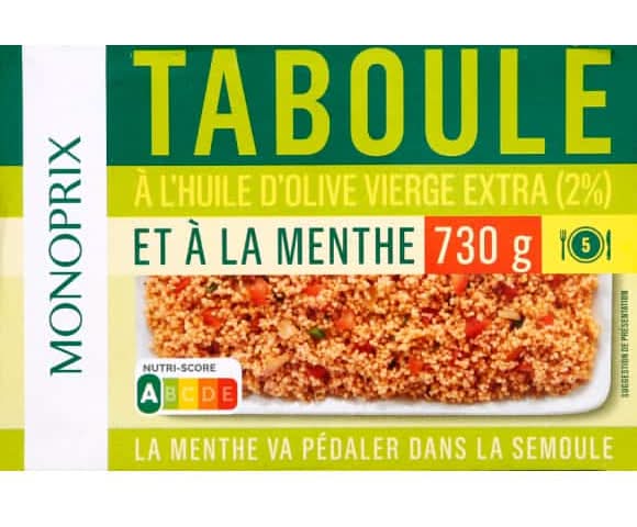 Monoprix Taboulé À L'Huile D'Olive Vierge Extra Et À La Menthe La Boîte De 730G