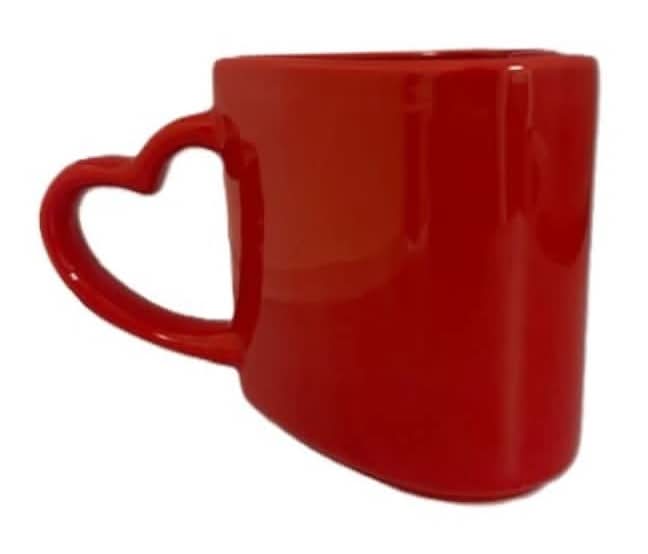 Holiday Home Valentines Heart Shaped Mug - Red
