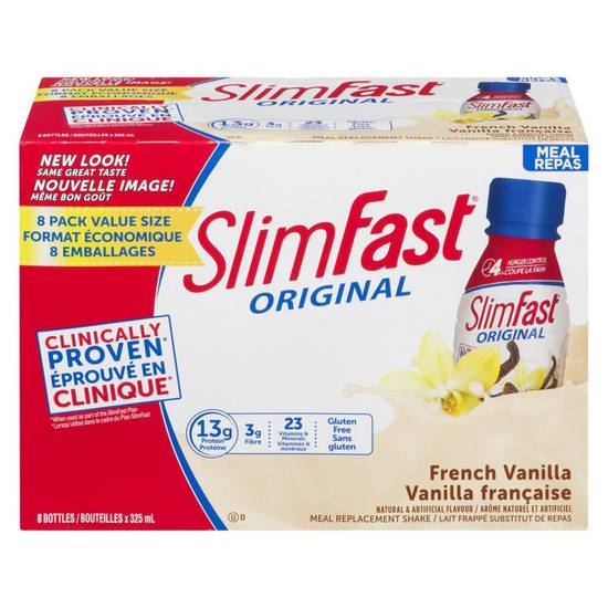 Slimfast Ready-To-Drink, French Vanilla (8x325ml)