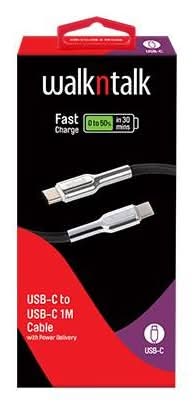 Walkntalk Fast Charge Cable Usb-C To Usb-C For Android 1.5M